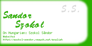 sandor szokol business card